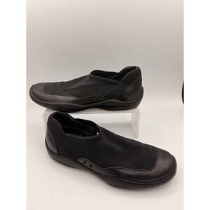 Prada Stretch-knit Leather Slip-on Sneakers Black EU 37.5 US 7.5